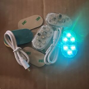 Vehicle Led Lights 3pc. Interior Super Bright Wireless Bulb USB Rechargeable